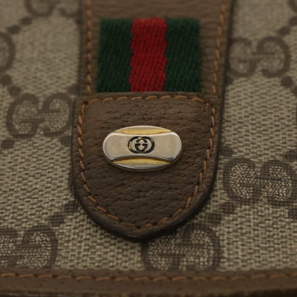 GUCCI GG Canvas Web Sherry Line Clutch Bag Beige Red Green 89.01.030 ny215