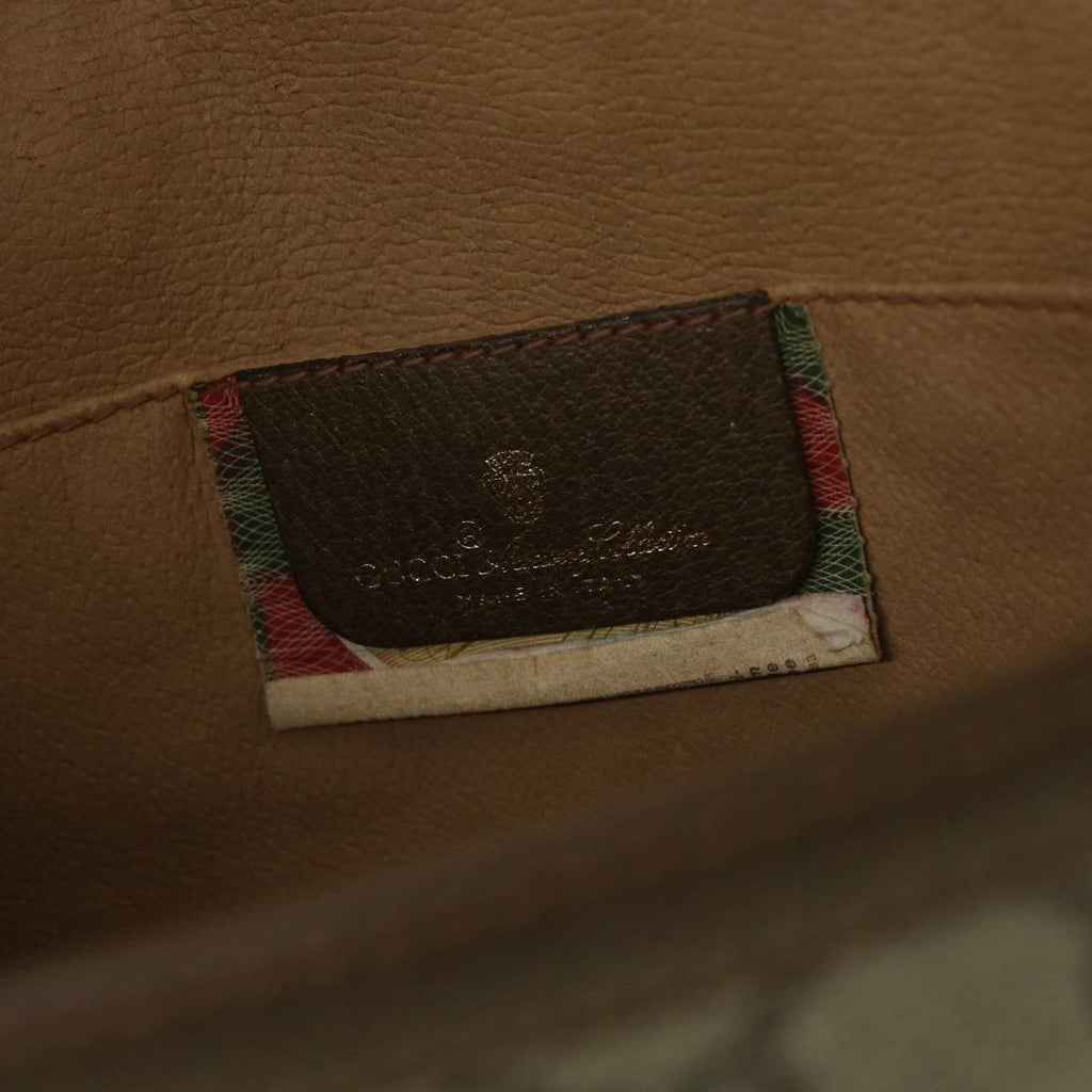 GUCCI GG Canvas Web Sherry Line Clutch Bag Beige Red Green 89.01.030 ny215