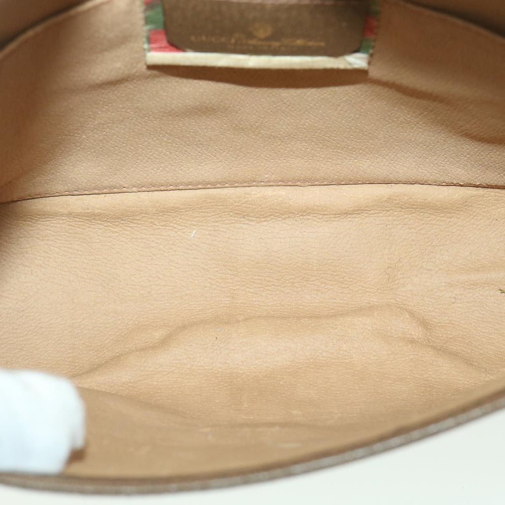 GUCCI GG Canvas Web Sherry Line Clutch Bag Beige Red Green 89.01.030 ny215