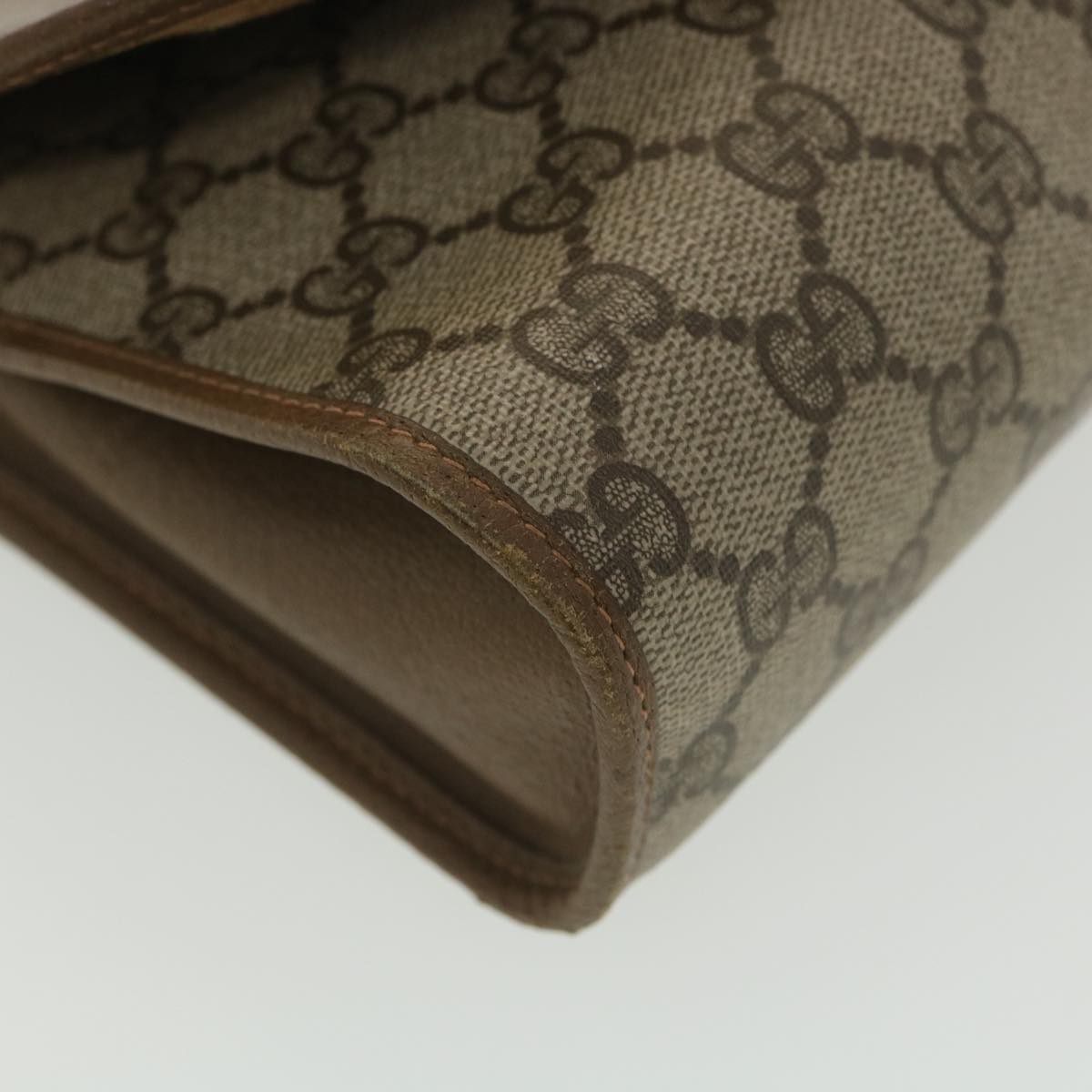 GUCCI GG Canvas Web Sherry Line Clutch Bag Beige Red Green 89.01.030 ny215