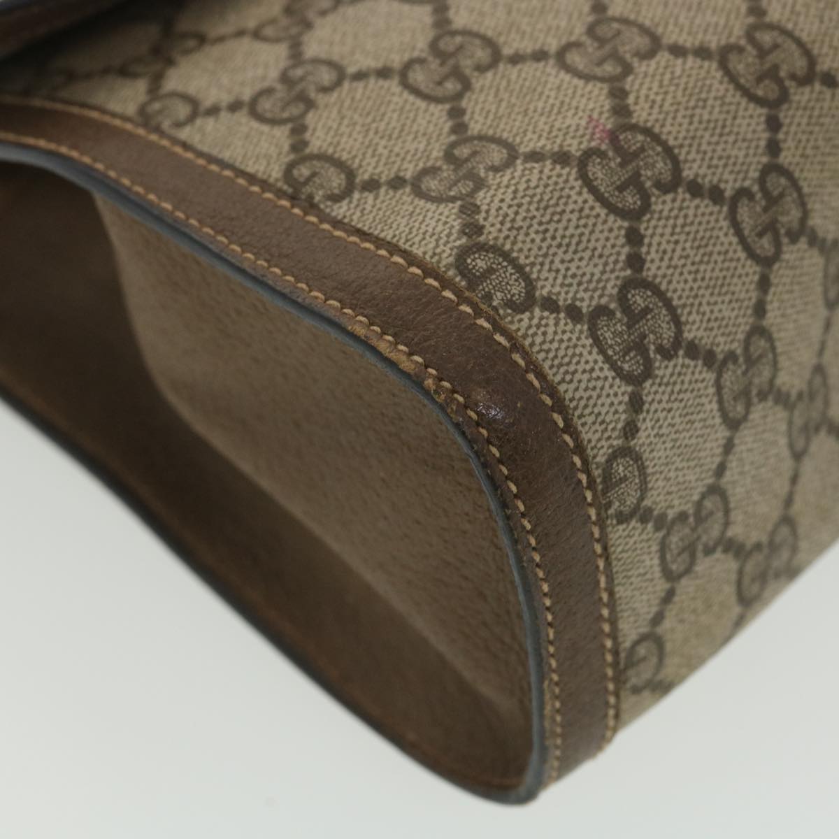 GUCCI GG Canvas Web Sherry Line Clutch Bag Beige Red Green 89.01.007 ny216