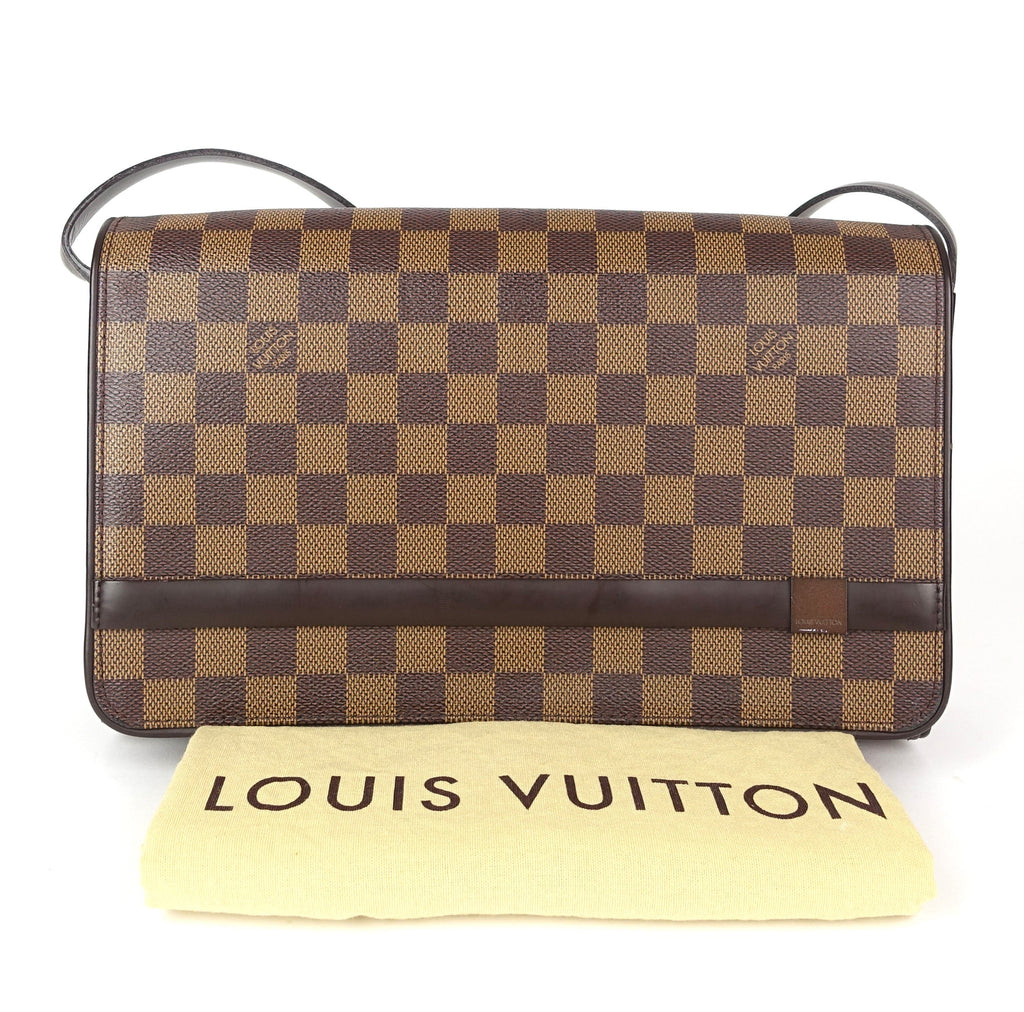 Louis Vuitto Tribeca Carre Damier Ebene Canvas Shoulder Bag