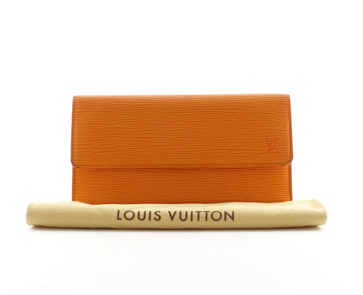 Louis Vuitto Orange Epi Leather Porte Tresor International Wallet