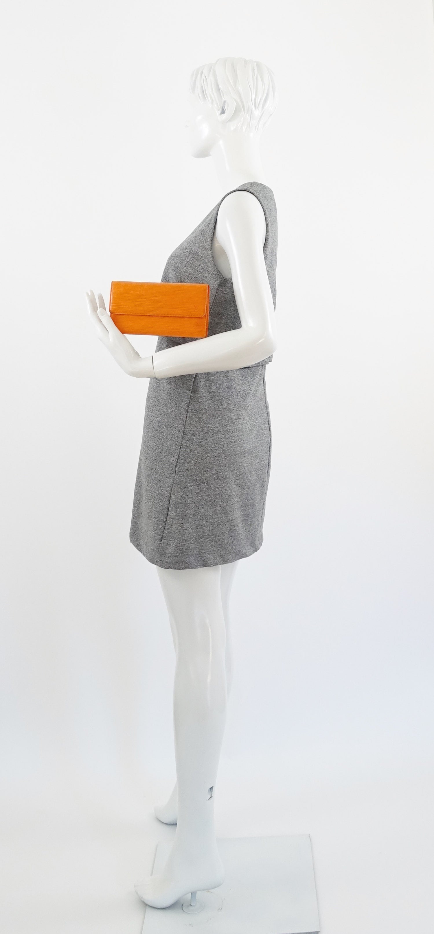 Louis Vuitto Orange Epi Leather Porte Tresor International Wallet