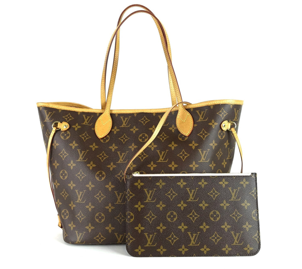 Louis Vuitto Neverfull MM Monogram Canvas Tote Bag with Pochette