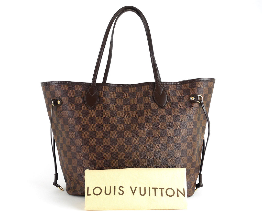 Louis Vuitto Neverfull MM Damier EbÃ¨ne Canvas Tote Bag
