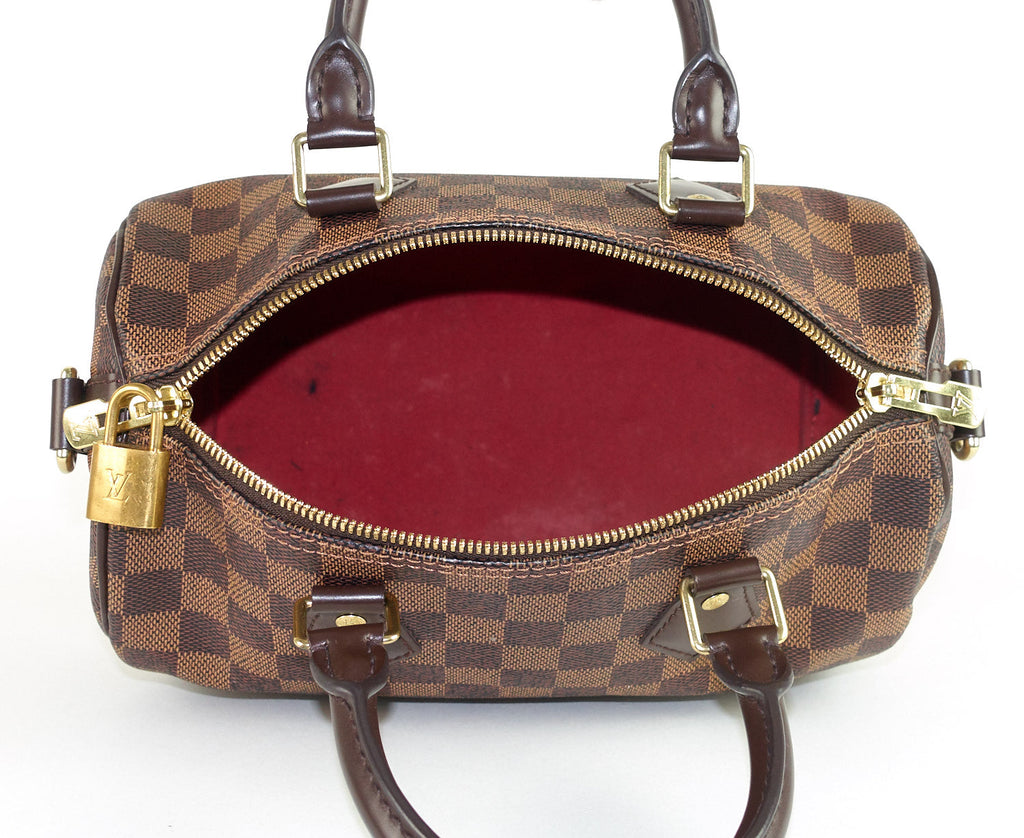 Louis Vuitto Speedy 25 BandouliÃ©re Damier EbÃ¨ne Canvas Handbag