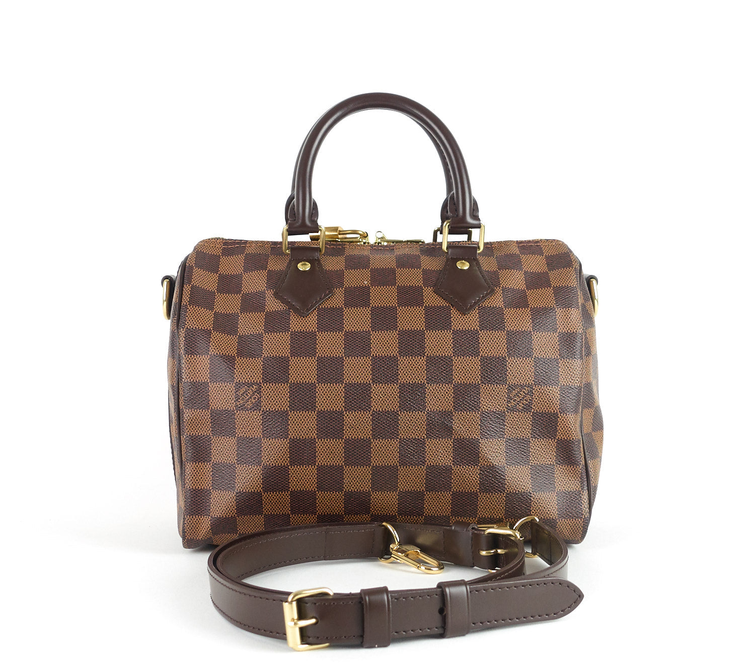 Louis Vuitto Speedy 25 BandouliÃ©re Damier EbÃ¨ne Canvas Handbag