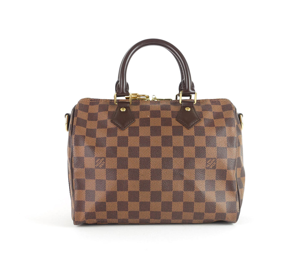 Louis Vuitto Speedy 25 BandouliÃ©re Damier EbÃ¨ne Canvas Handbag