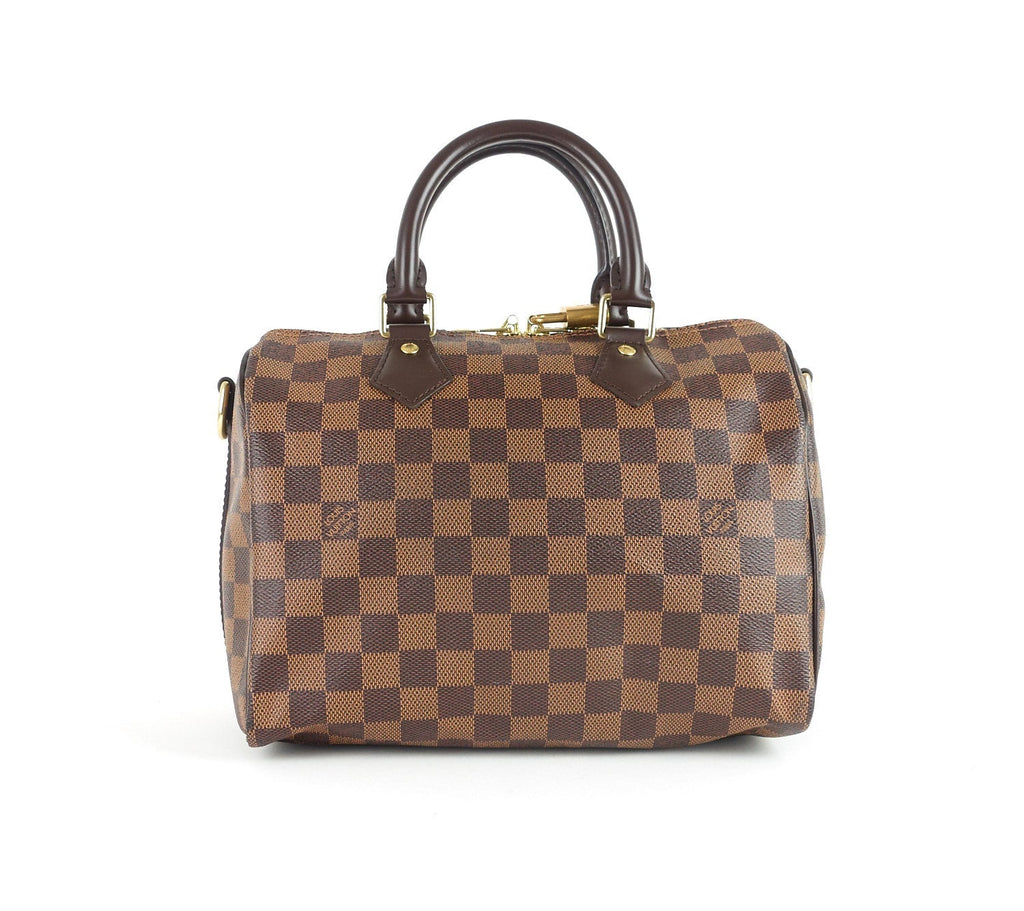 Louis Vuitto Speedy 25 BandouliÃ©re Damier EbÃ¨ne Canvas Handbag