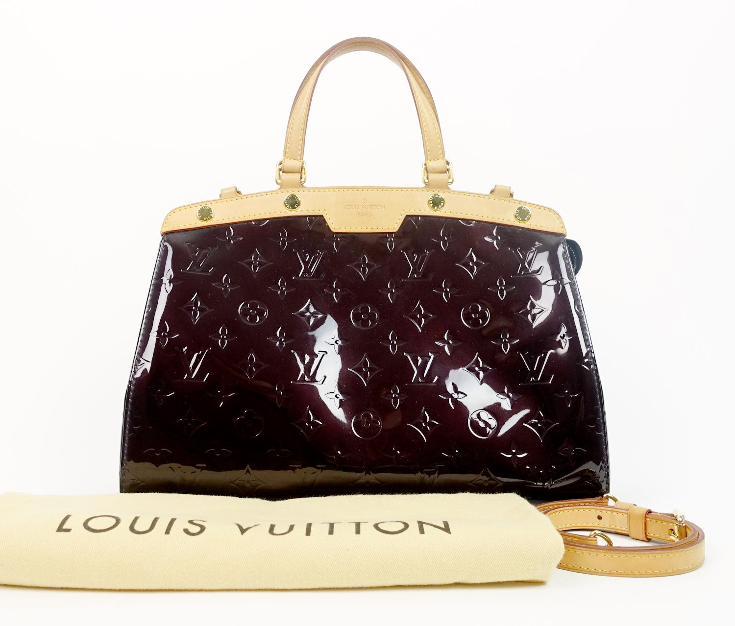 Louis Vuitto Brea MM Amarante Vernis Leather Handbag