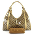 Gucci Jackie O Crystal Monogram Coated Canvas Bag