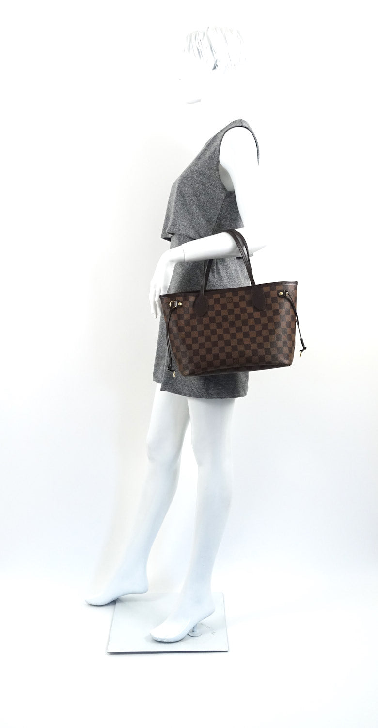 Louis Vuitto Neverfull PM Damier EbÃ¨ne Canvas Shoulder Bag