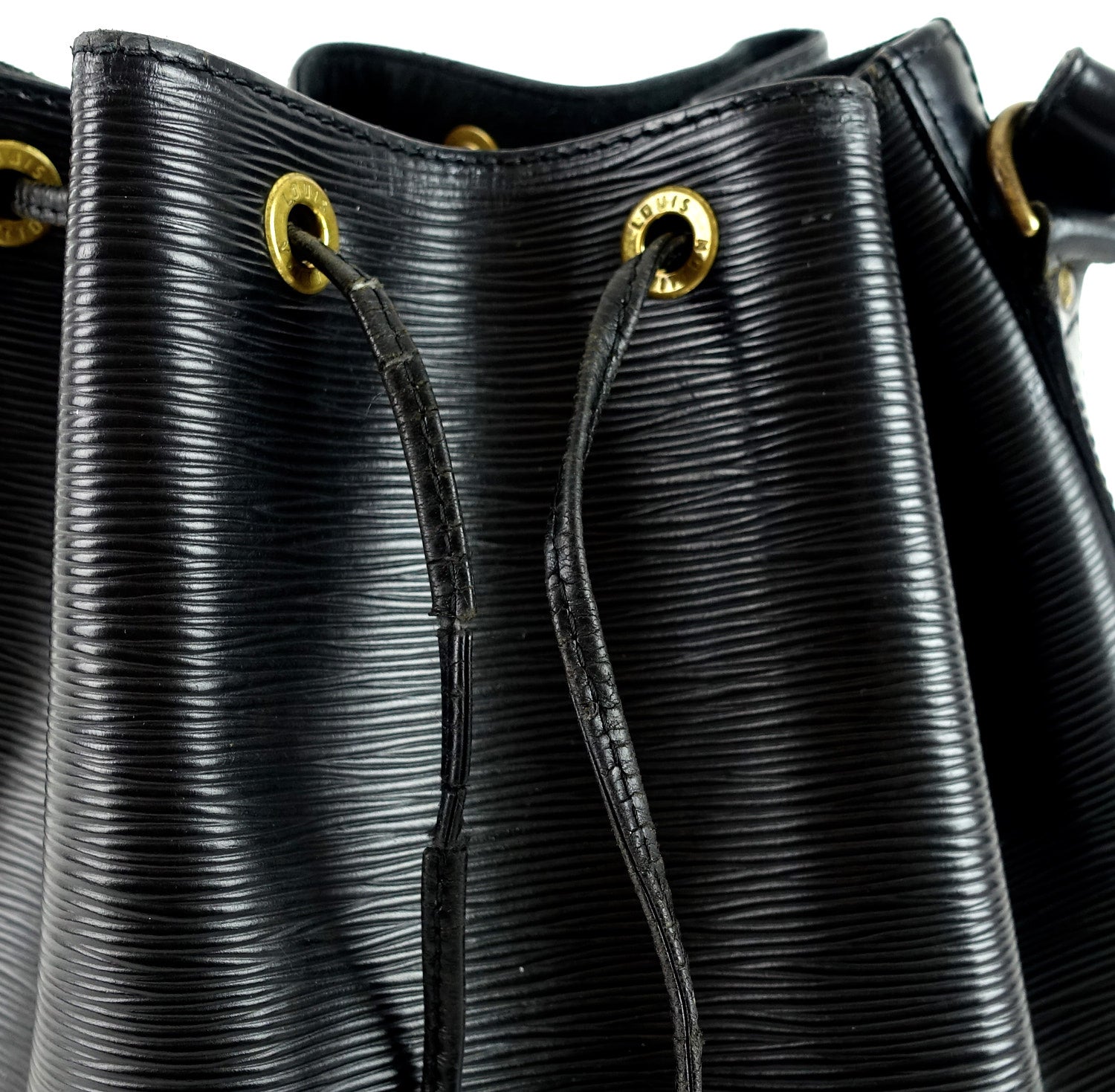 Louis Vuitto Petit Noe Black Epi Leather Bag with Wallet