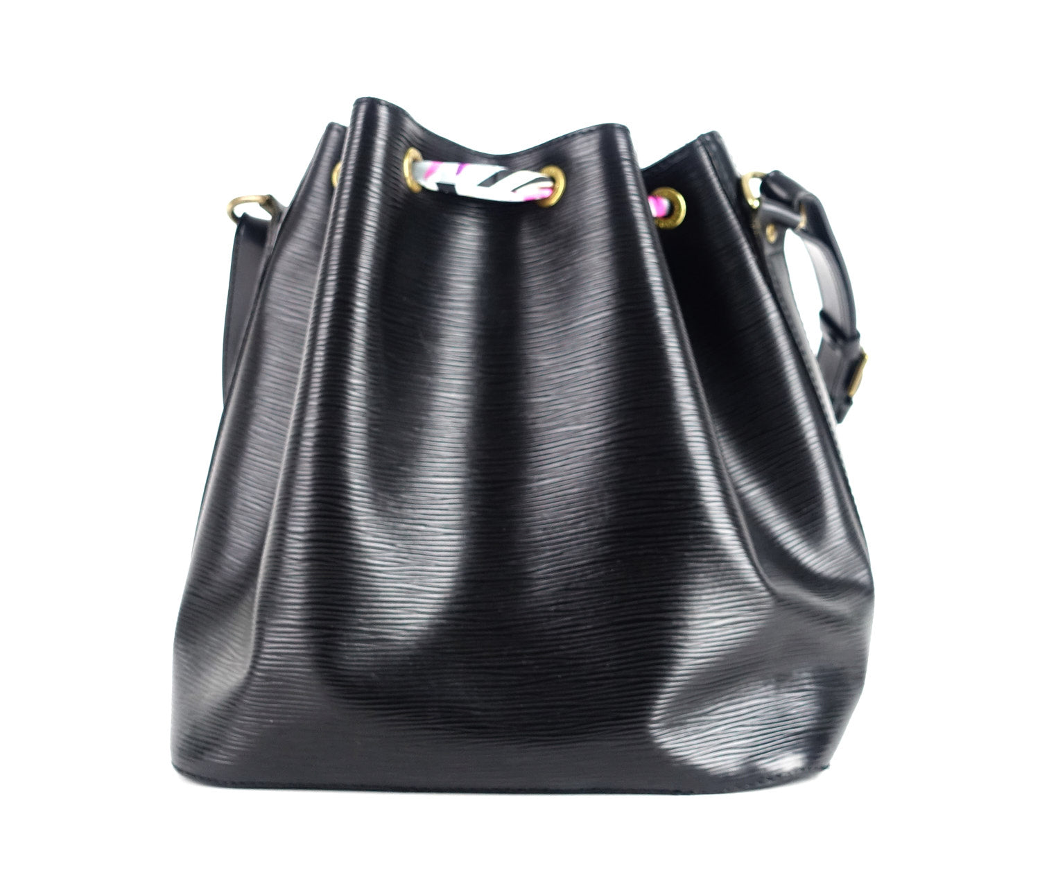 Louis Vuitto Petit Noe Black Epi Leather Bag with Wallet