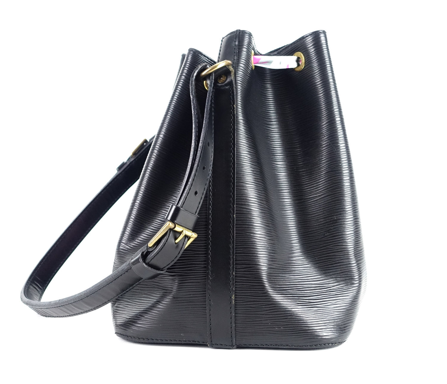 Louis Vuitto Petit Noe Black Epi Leather Bag with Wallet
