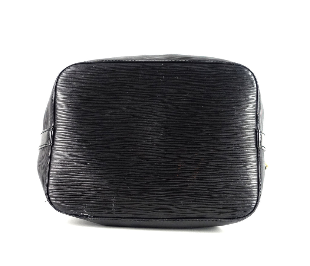 Louis Vuitto Petit Noe Black Epi Leather Bag with Wallet
