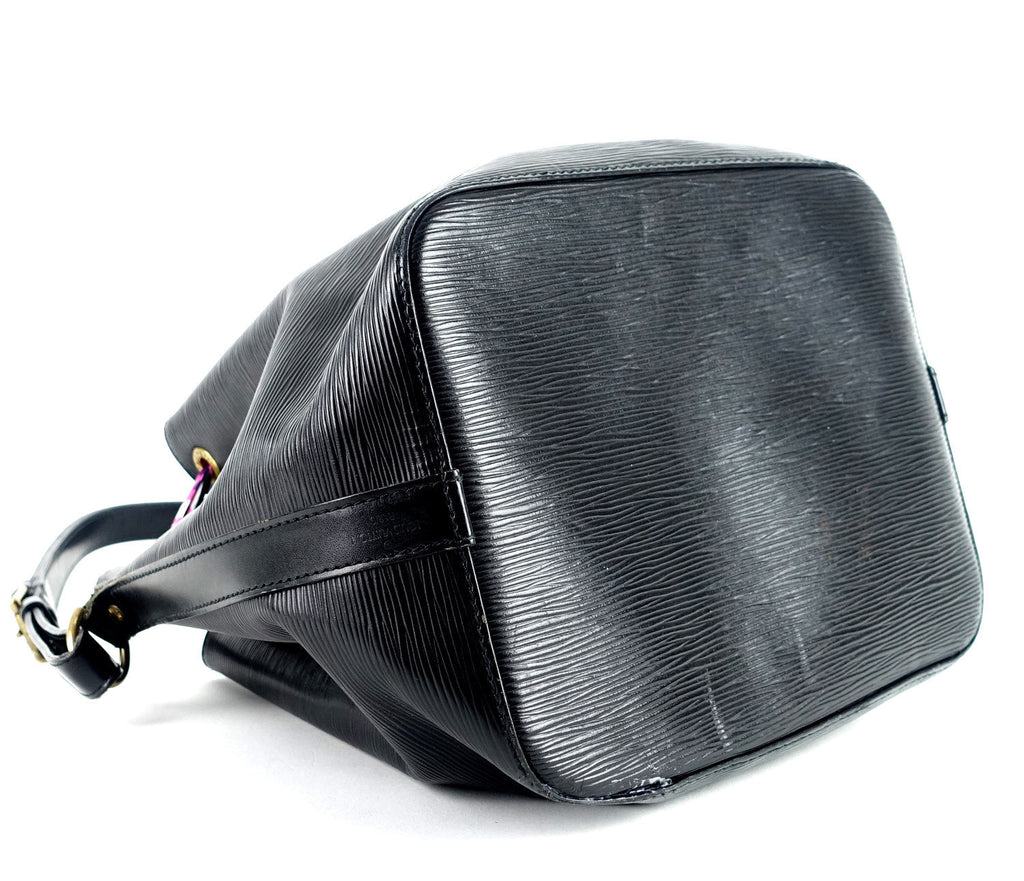 Louis Vuitto Petit Noe Black Epi Leather Bag with Wallet