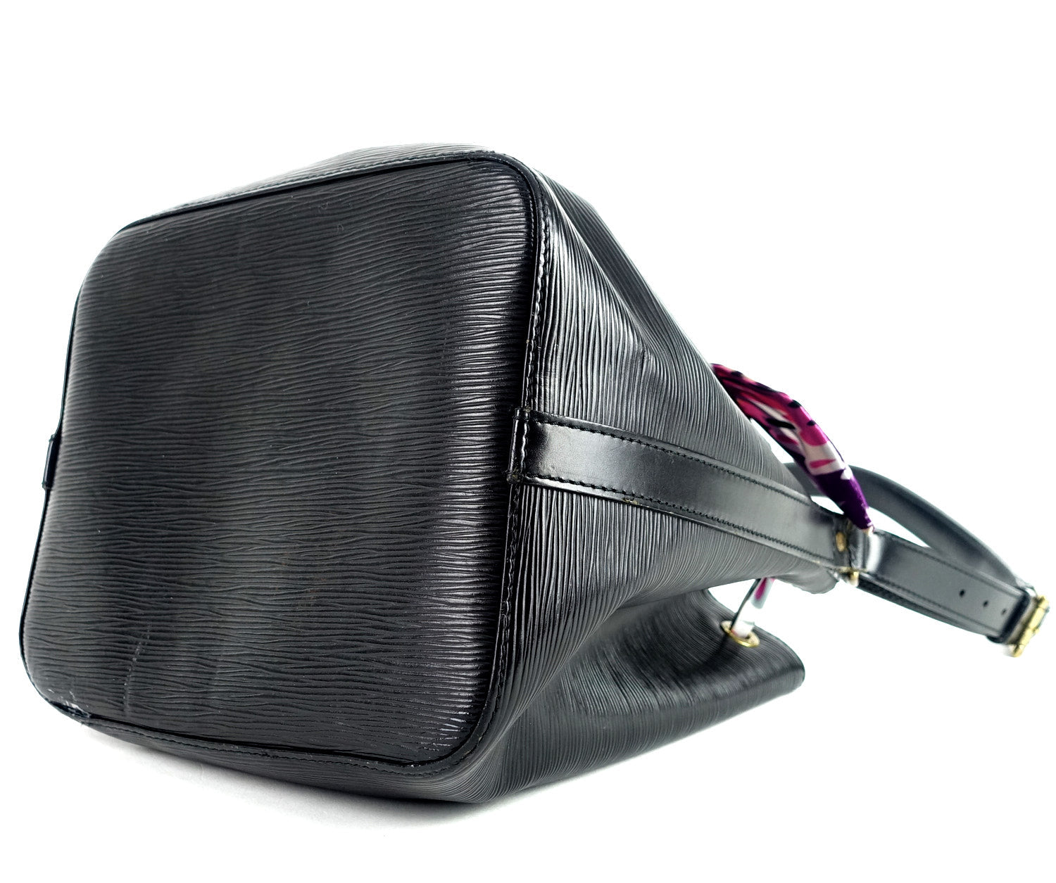 Louis Vuitto Petit Noe Black Epi Leather Bag with Wallet