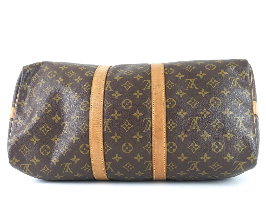 Louis Vuitto Keepall 45 Bandouliere Monogram Canvas Travel Bag with Strap