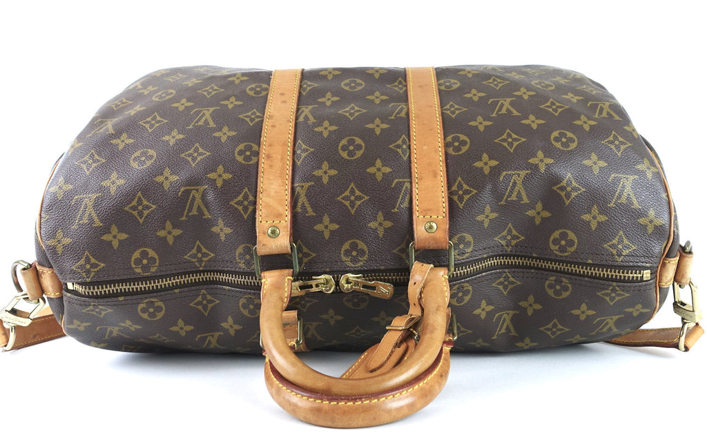 Louis Vuitto Keepall 45 Bandouliere Monogram Canvas Travel Bag with Strap