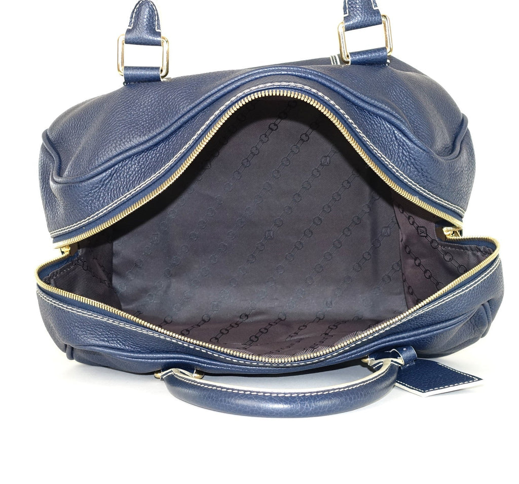 Louis Vuitto Navy Blue Leather Boston Bag