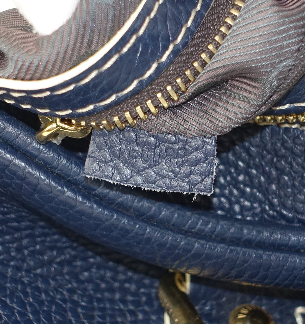 Louis Vuitto Navy Blue Leather Boston Bag