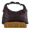 Gucci Monogram Leather Horsebit Hobo Bag