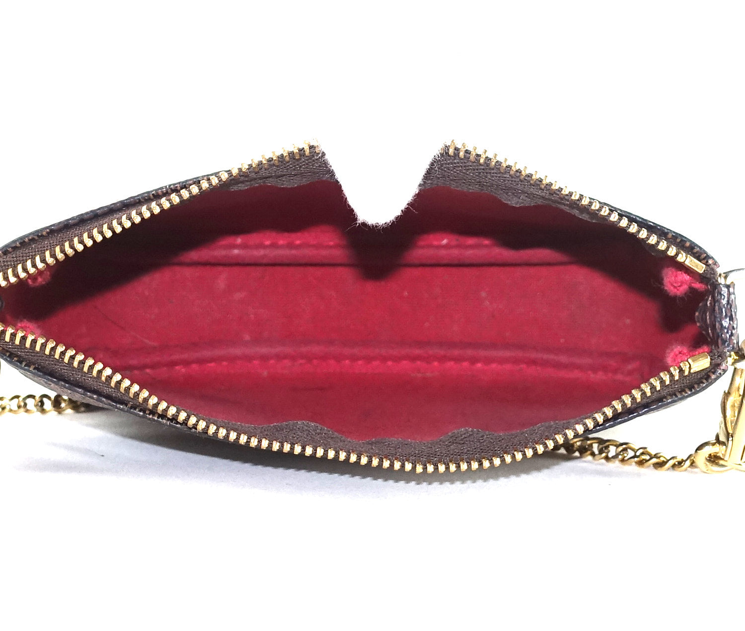 Louis Vuitto Mini Pochette Accessoires Damier EbÃ¨ne Canvas Evening Bag