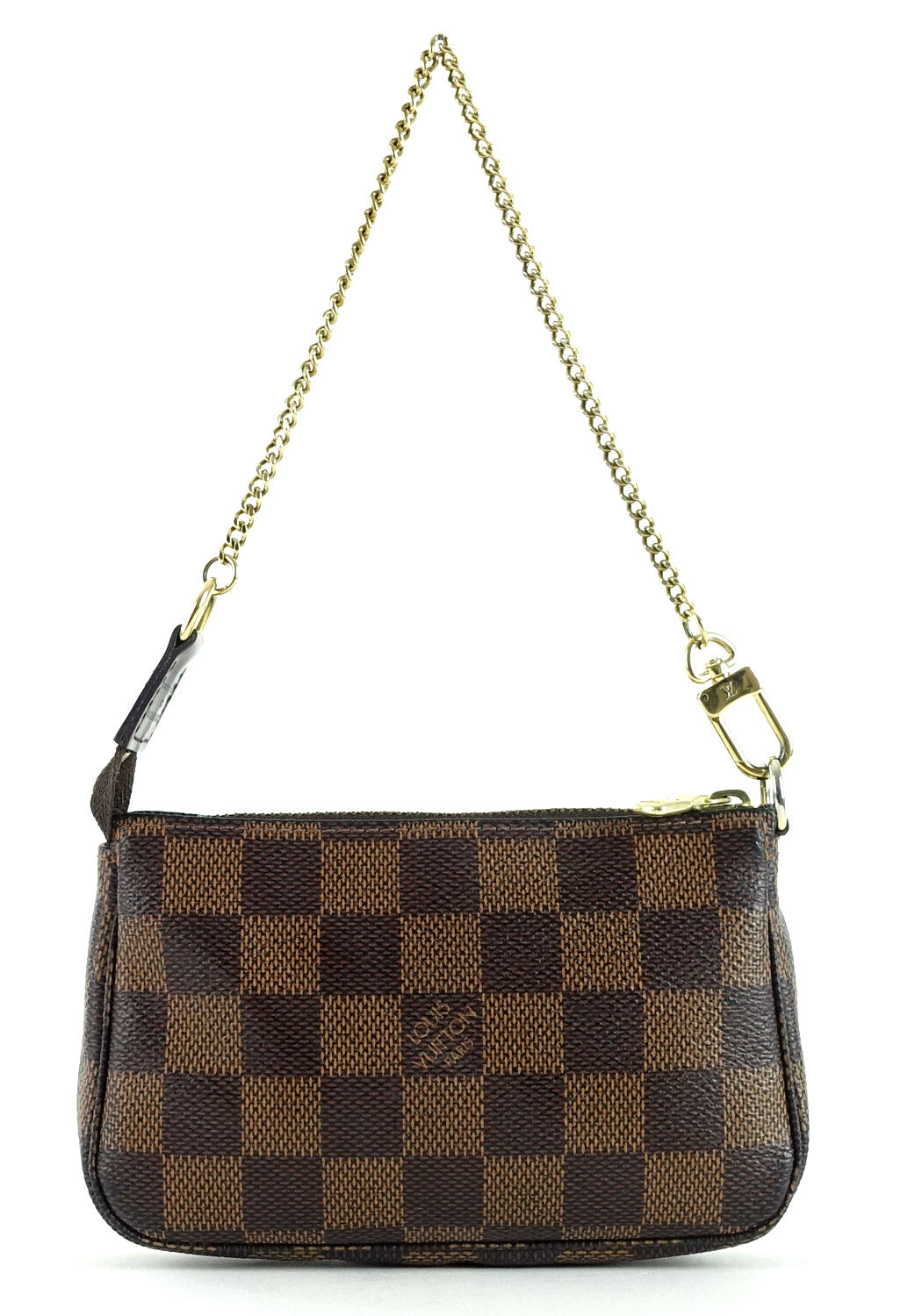 Louis Vuitto Mini Pochette Accessoires Damier EbÃ¨ne Canvas Evening Bag