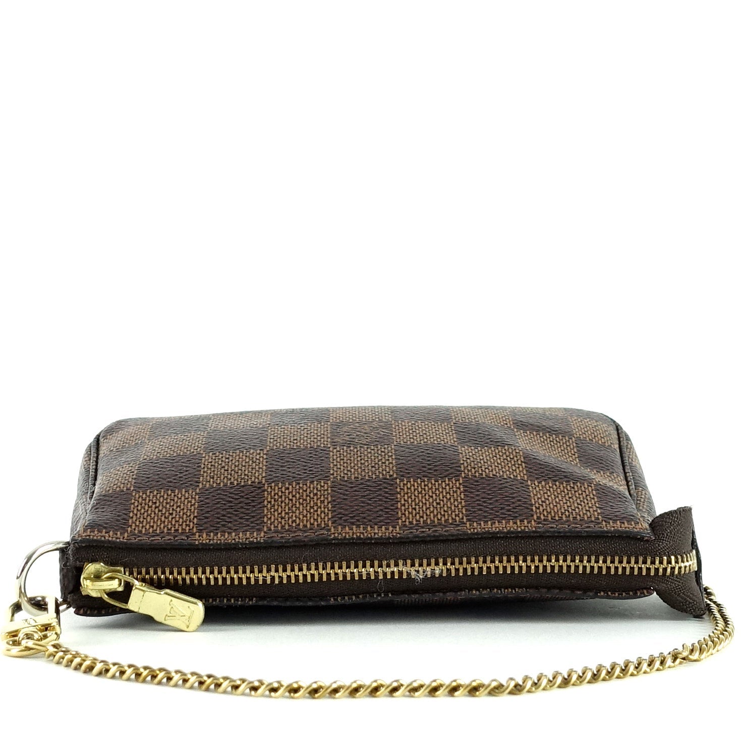 Louis Vuitto Mini Pochette Accessoires Damier EbÃ¨ne Canvas Evening Bag
