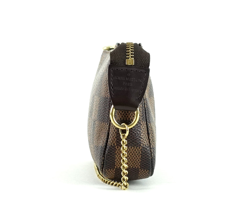 Louis Vuitto Mini Pochette Accessoires Damier EbÃ¨ne Canvas Evening Bag