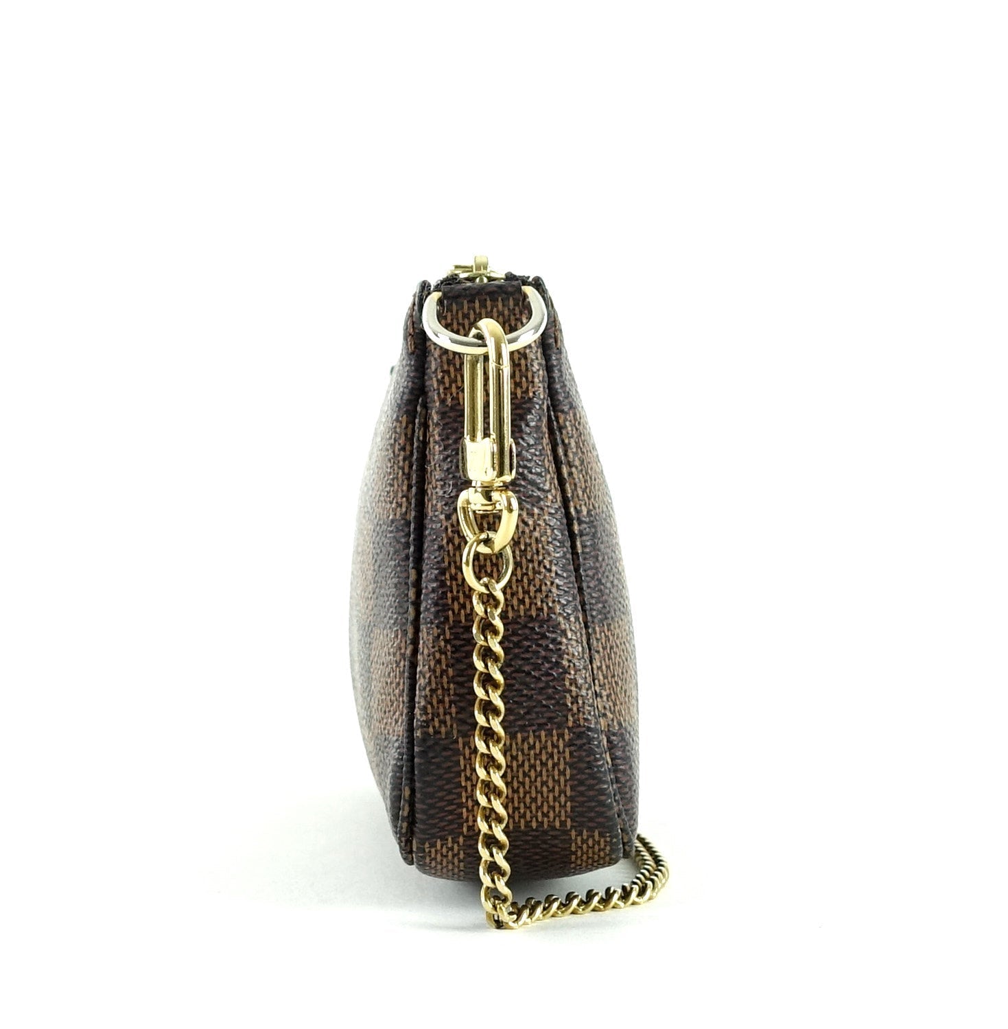 Louis Vuitto Mini Pochette Accessoires Damier EbÃ¨ne Canvas Evening Bag