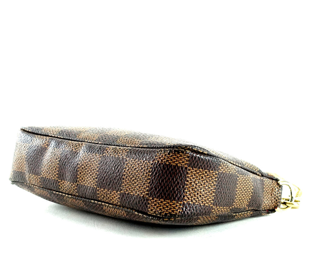 Louis Vuitto Mini Pochette Accessoires Damier EbÃ¨ne Canvas Evening Bag