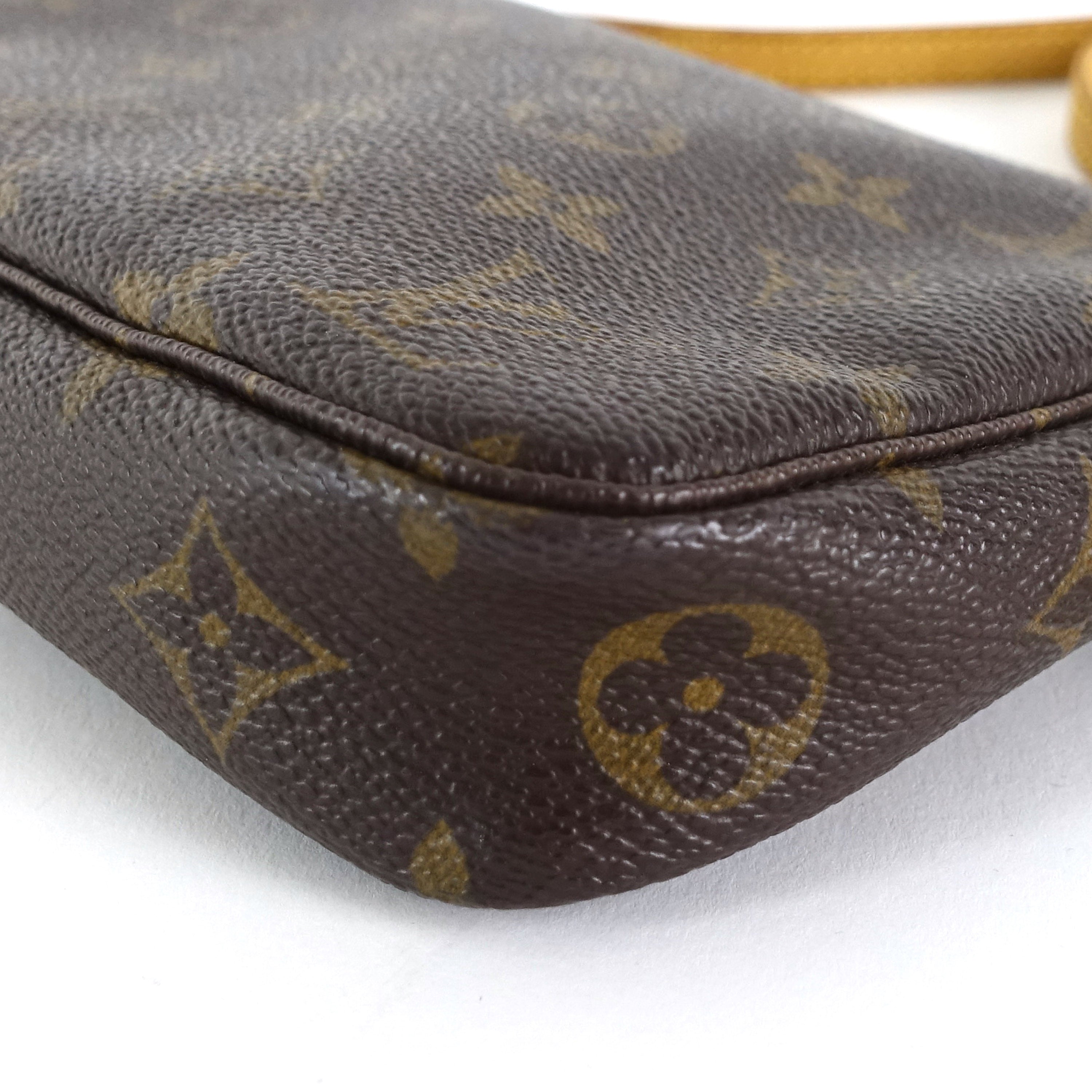 Louis Vuitto Pochette Accessoires Monogram Canvas Bag with Long Strap