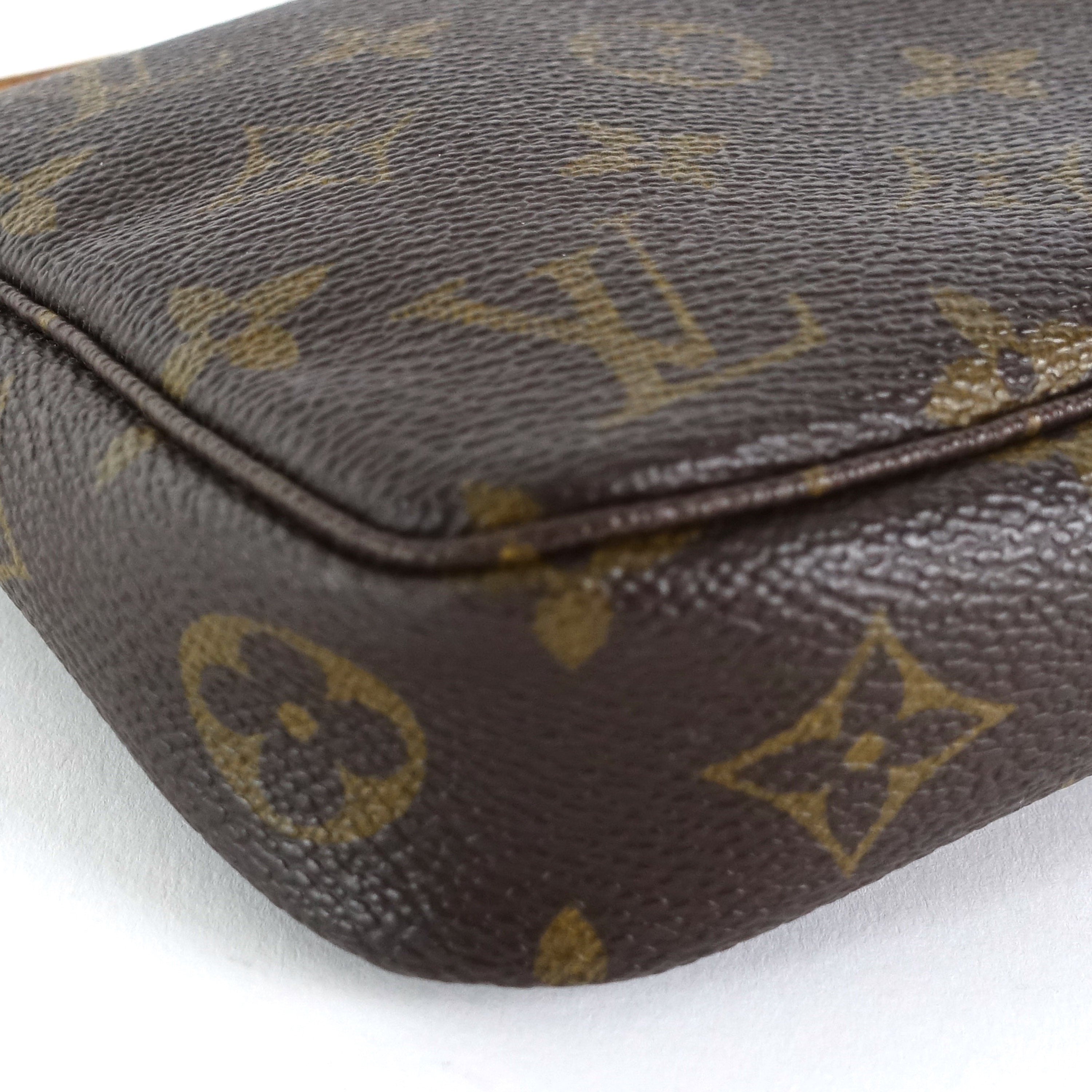 Louis Vuitto Pochette Accessoires Monogram Canvas Bag with Long Strap