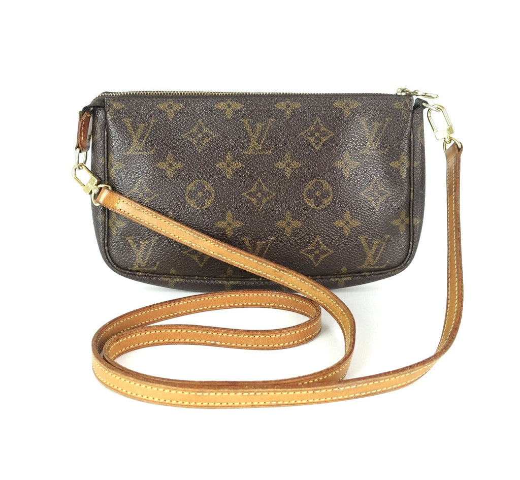Louis Vuitto Pochette Accessoires Monogram Canvas Bag with Long Strap