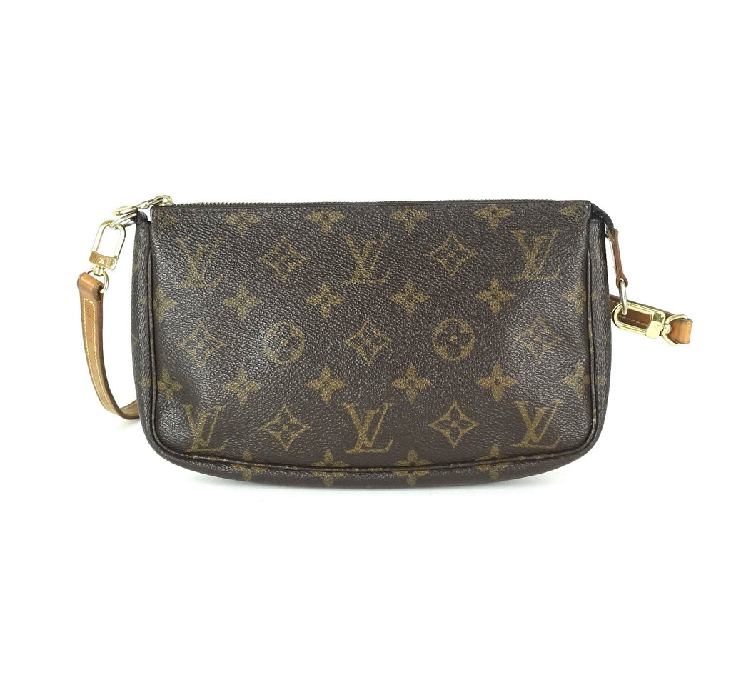 Louis Vuitto Pochette Accessoires Monogram Canvas Bag with Long Strap
