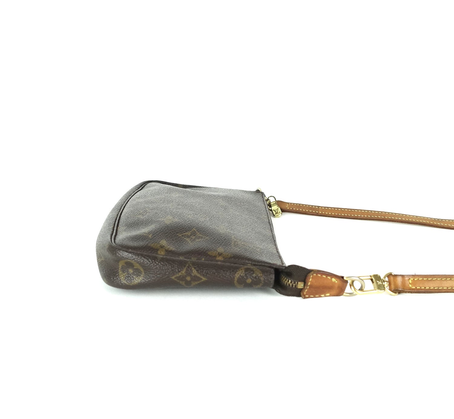 Louis Vuitto Pochette Accessoires Monogram Canvas Bag with Long Strap
