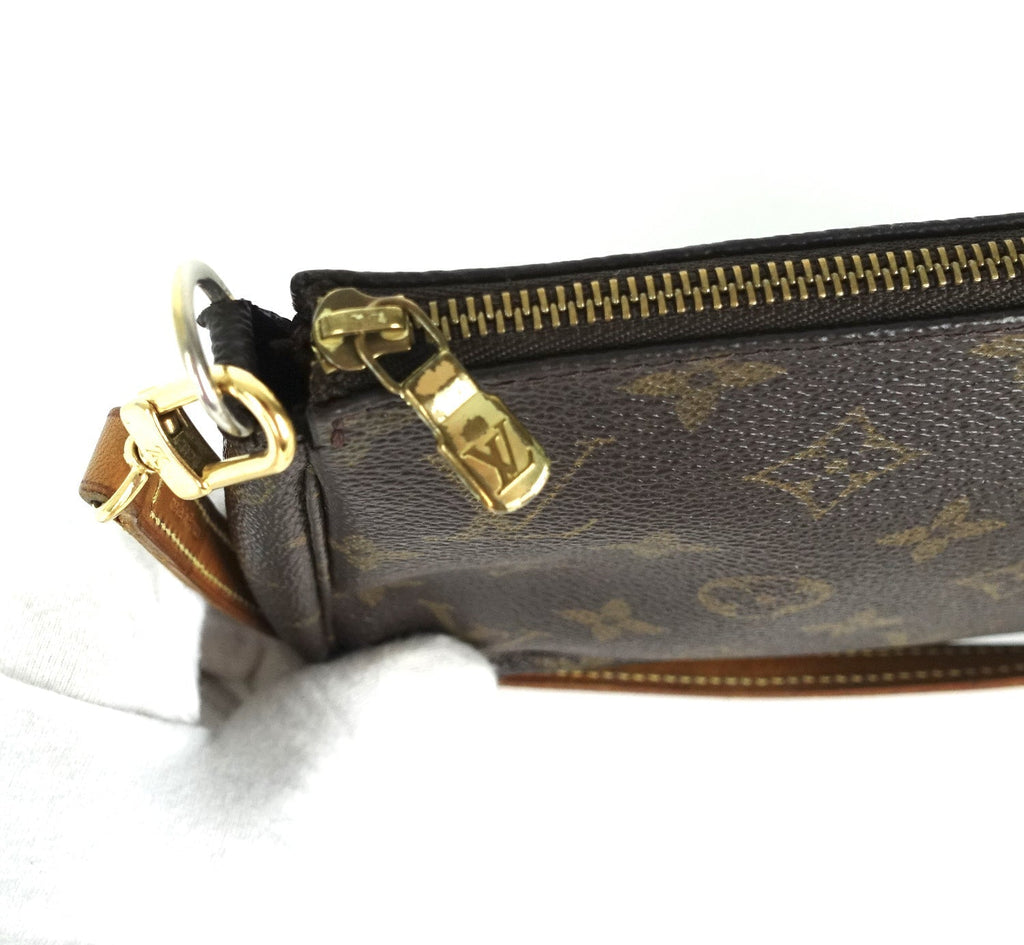 Louis Vuitto Pochette Accessoires Monogram Canvas Bag with Long Strap