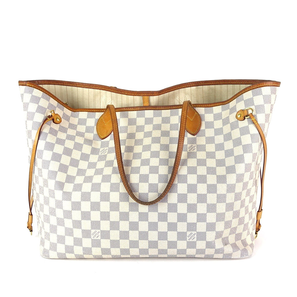 Louis Vuitto Neverfull GM Damier Azur Canvas Tote Bag with Pouch