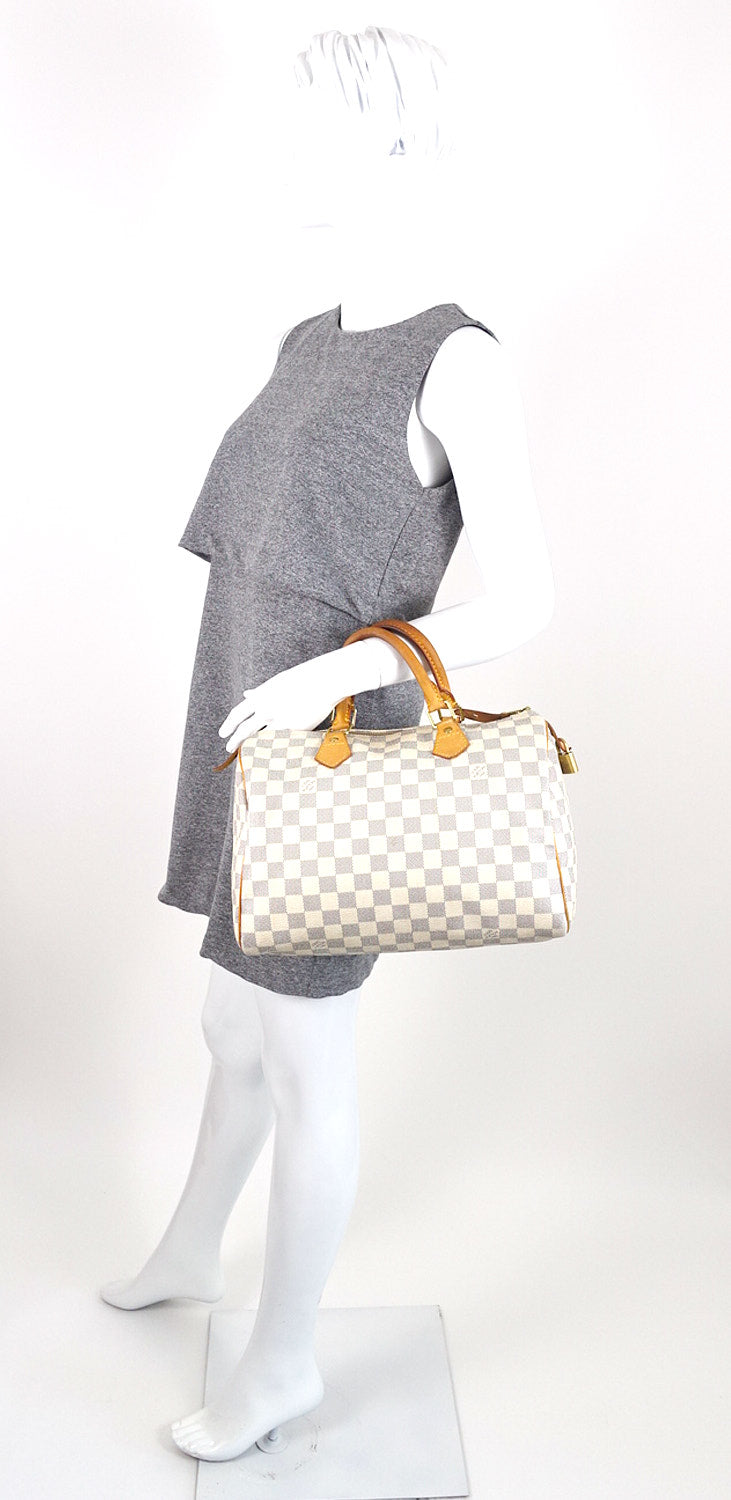 Louis Vuitto Speedy 30 Damier Azur Canvas City Handbag