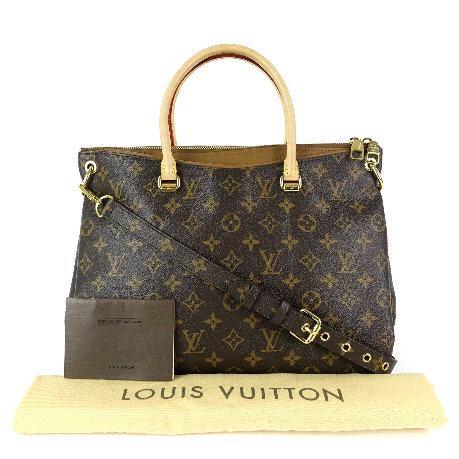 Louis Vuitto Pallas Monogram Canvas Handbag with Strap