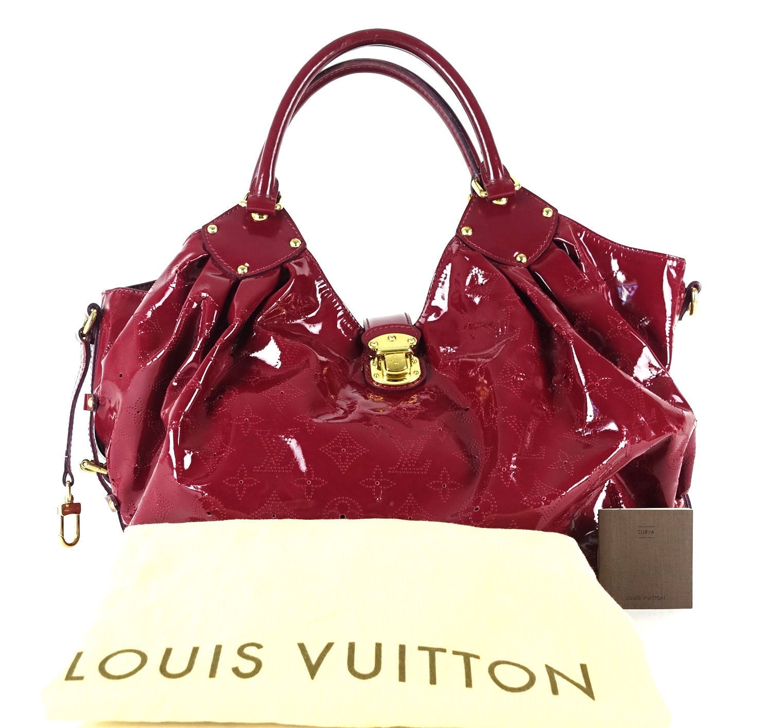 Louis Vuitto Surya Mahina Patent Leather Hobo Bag