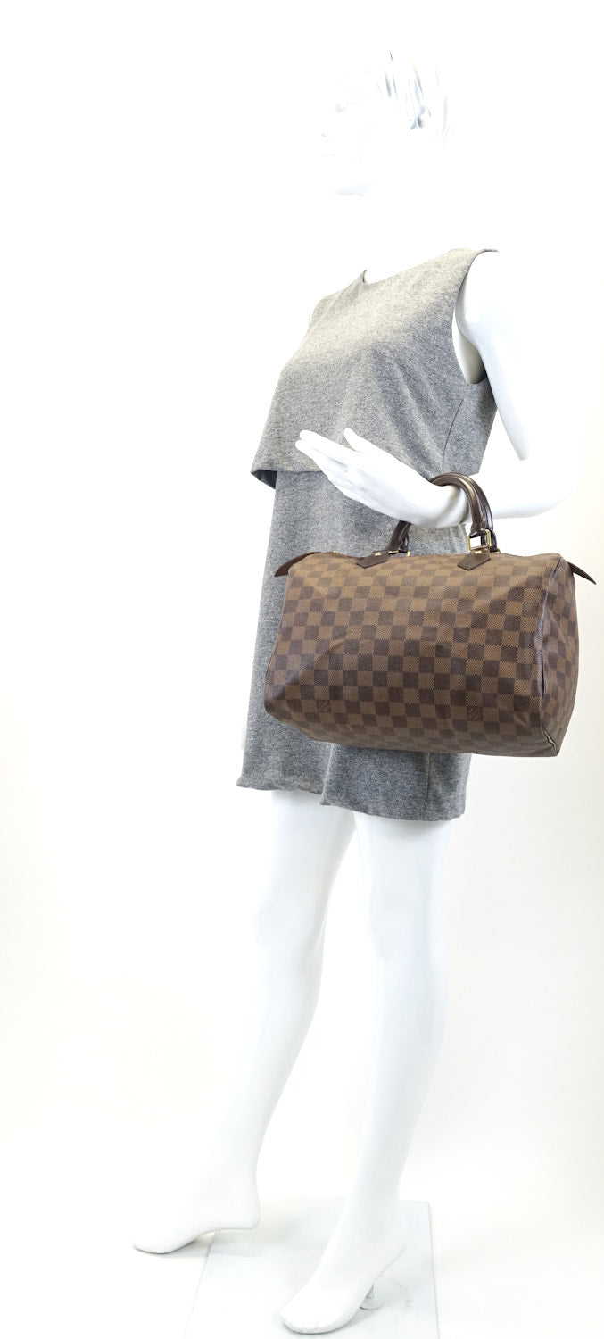 Louis Vuitto Speedy 30 Damier EbÃ¨ne Canvas Handbag