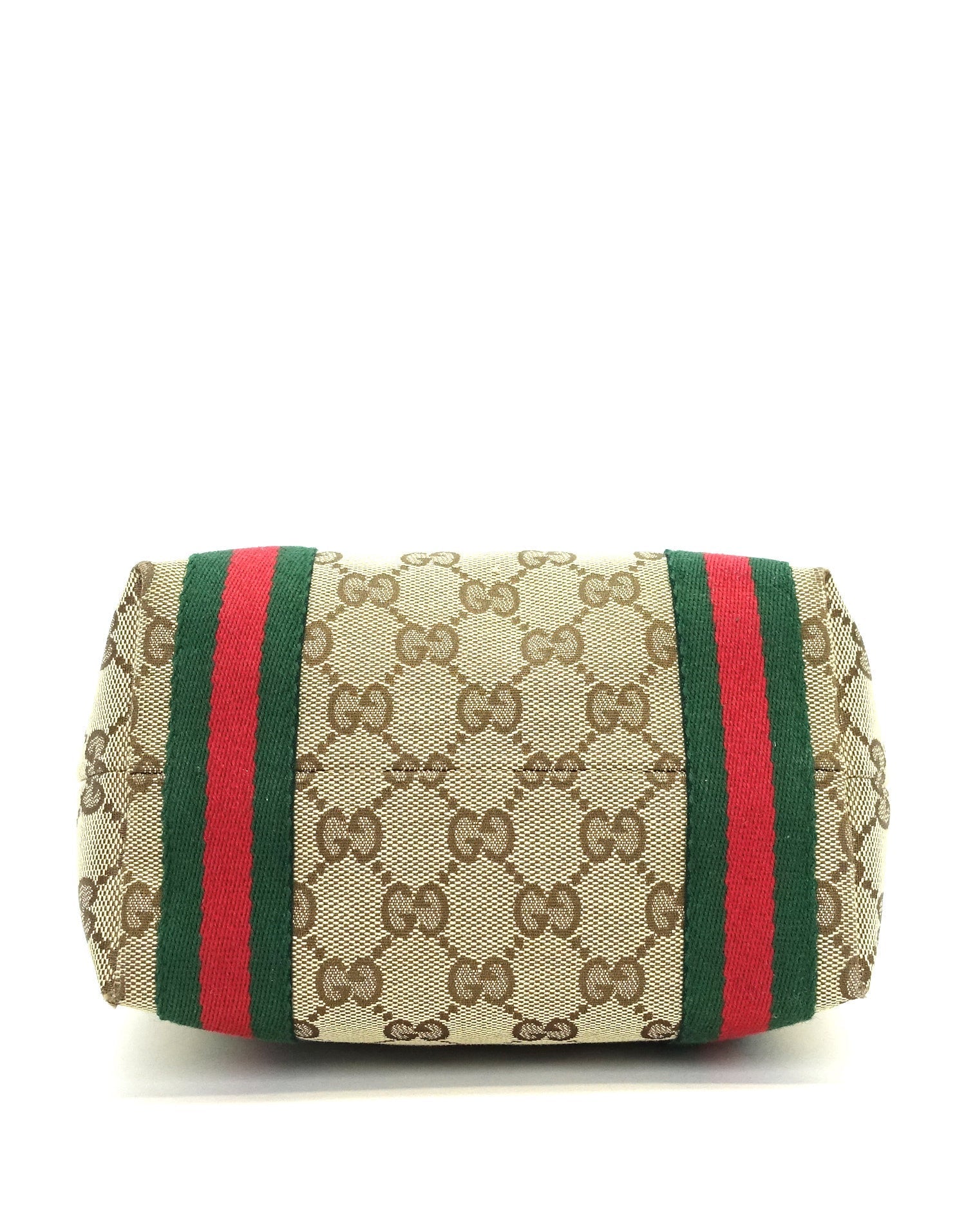 Gucci Jolicoeur Monogram Canvas Web Bucket Bag