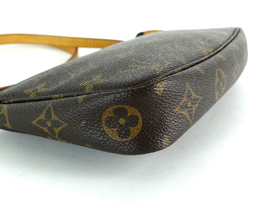 Louis Vuitto Pochette Accessoires Monogram Canvas Bag with Long Strap