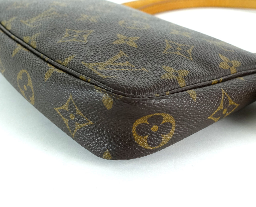 Louis Vuitto Pochette Accessoires Monogram Canvas Bag with Long Strap