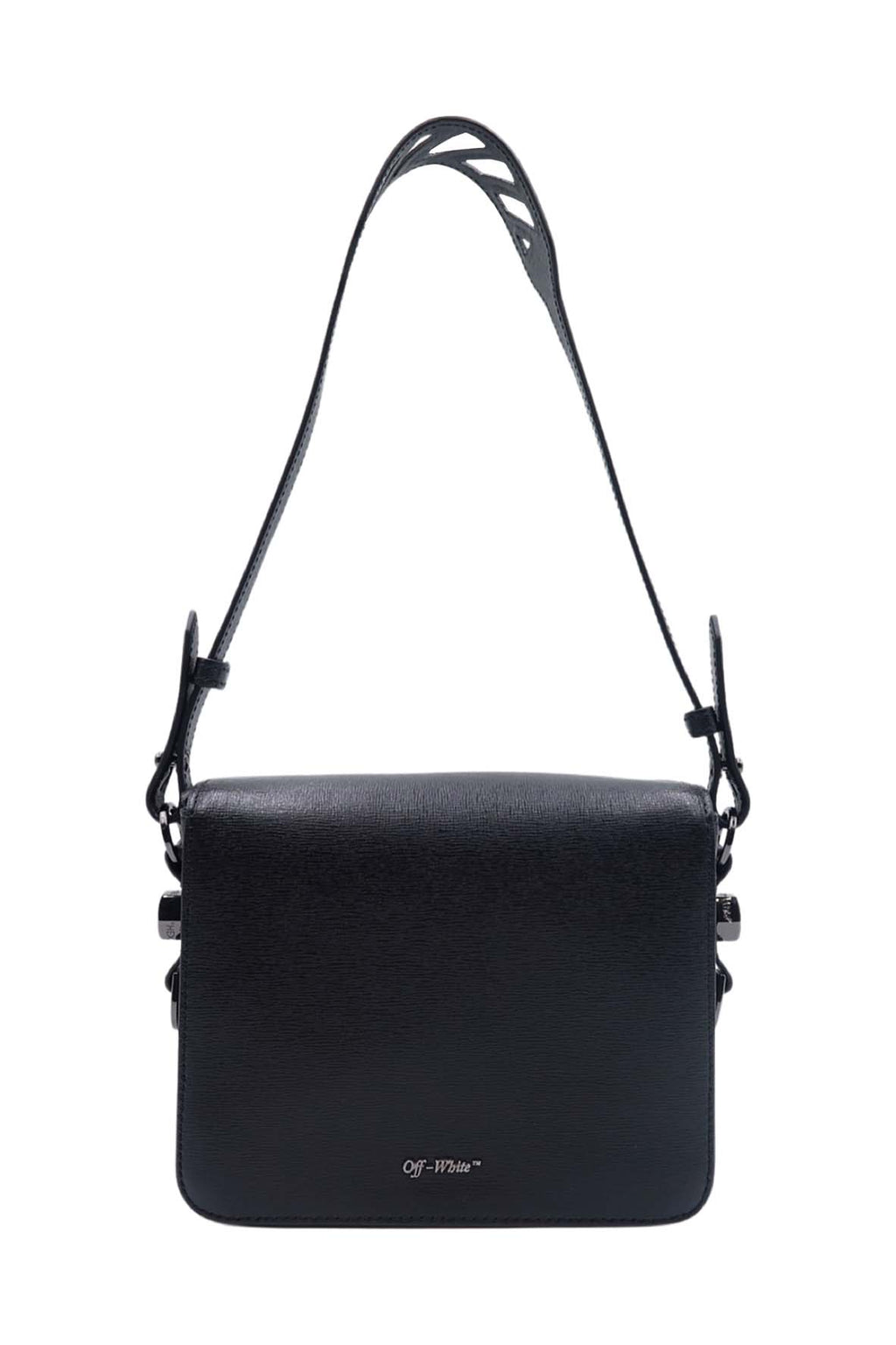 Diagonal Flap Bag Black, White