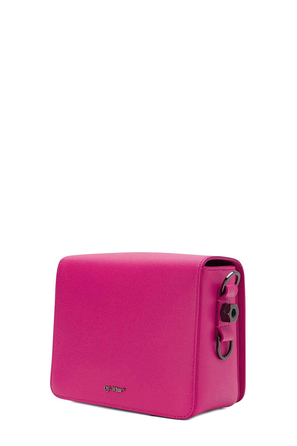 Diagonal Stripes Binder Clip Bag Pink with Pink Strap